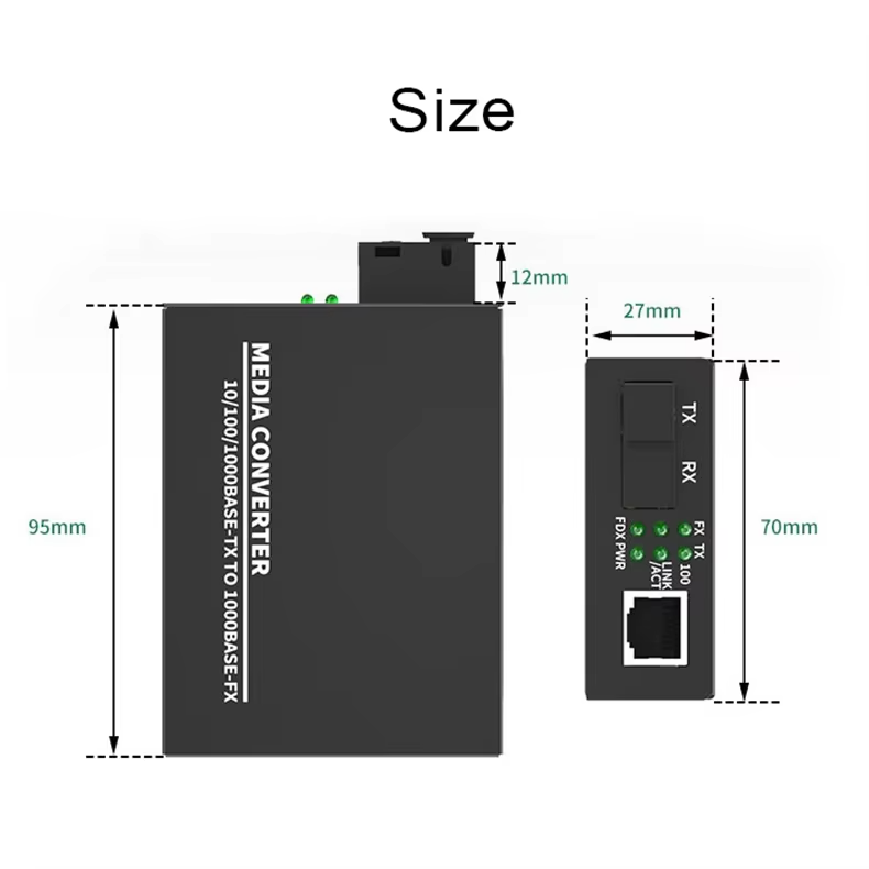 10、100M Meida Converter SMF 1Fiber+1Rj45 20km