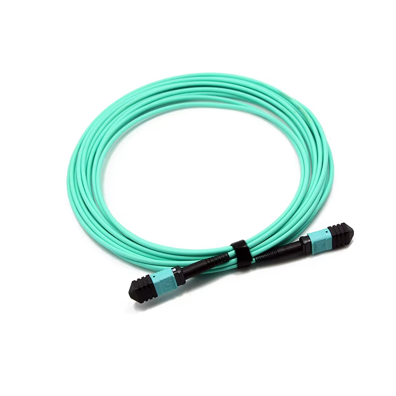 MPO to MPO Female OM3 Multimode 24 Fibers MPO Patch Cord  Trunk Cable