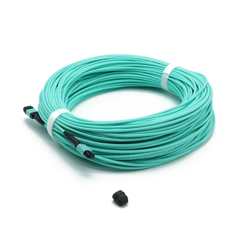 MPO to MPO Female OM3 Multimode 24 Fibers MPO Patch Cord  Trunk Cable