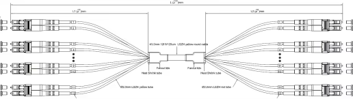 3 - 144F Pre - terminated Micro Fanout Fiber Patch Cables